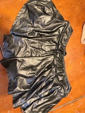 Black Faux Leather Mini Skirt